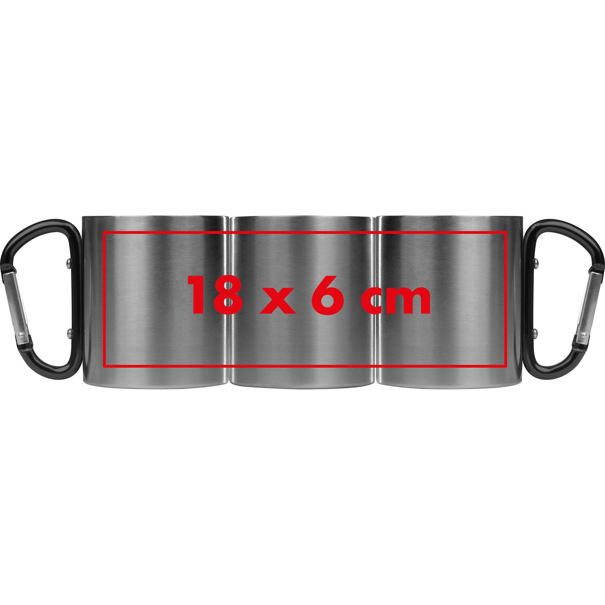Tasse aus Metall mit Karabinerhaken, 200ml ANGELICA
