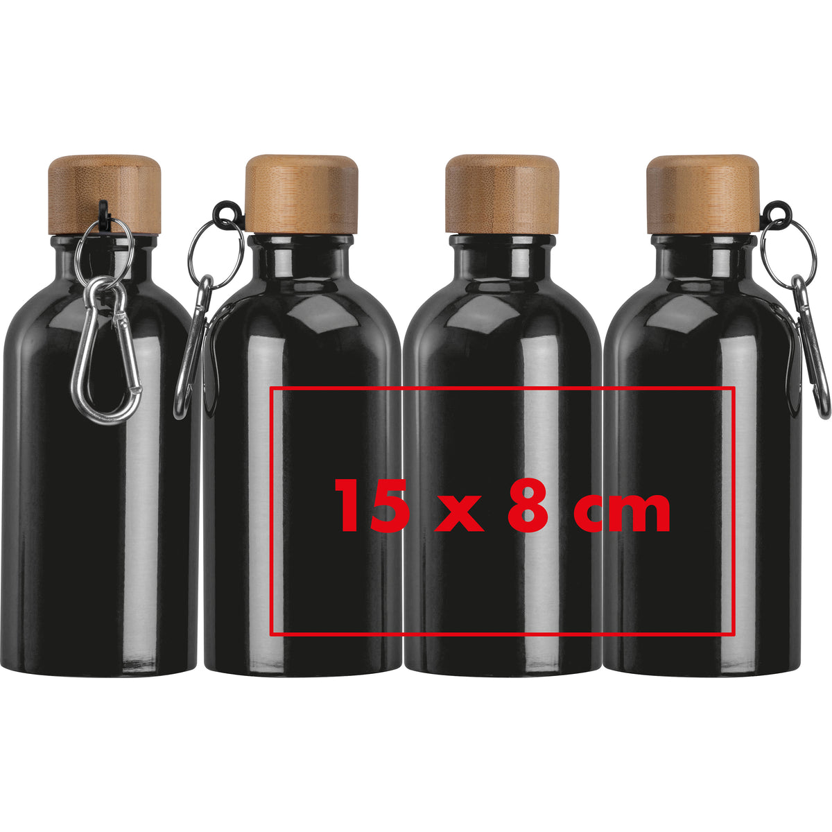 Edelstahltrinkflasche mit Karabiner, 400ml MARILYN