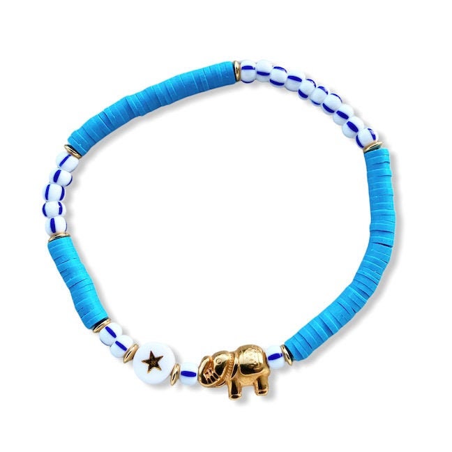 Armband "Blue Elephant" aus Katsuki Perlen in Blau Gold