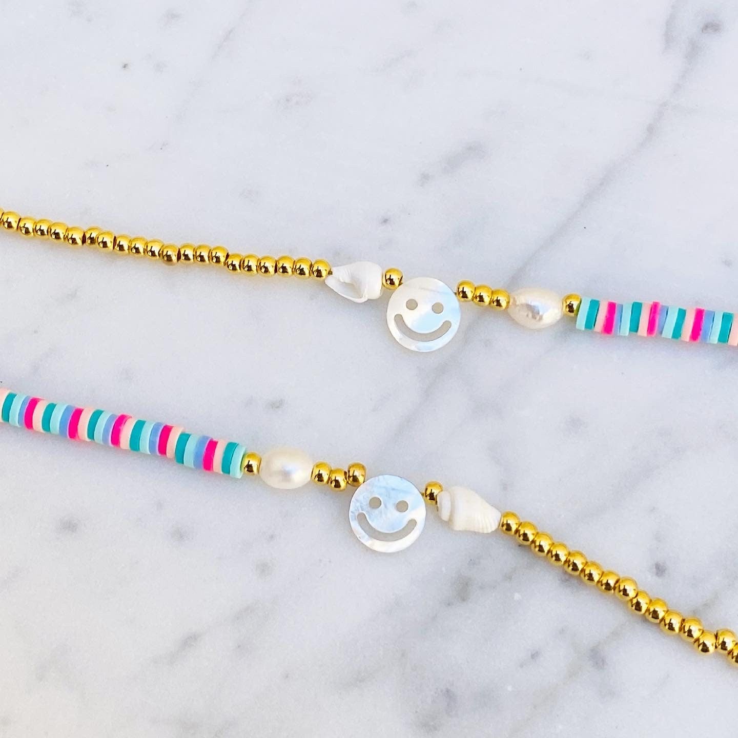 bunte Halskette "Summer Smile" in Gold