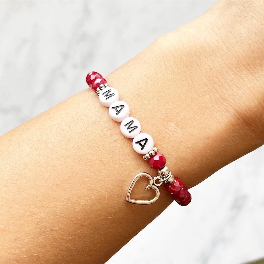 Personalisiertes Armband "Mama Herz" mit Anhänger