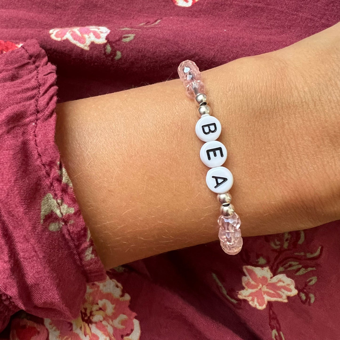Personalisiertes Armband "Rosa Pearls"