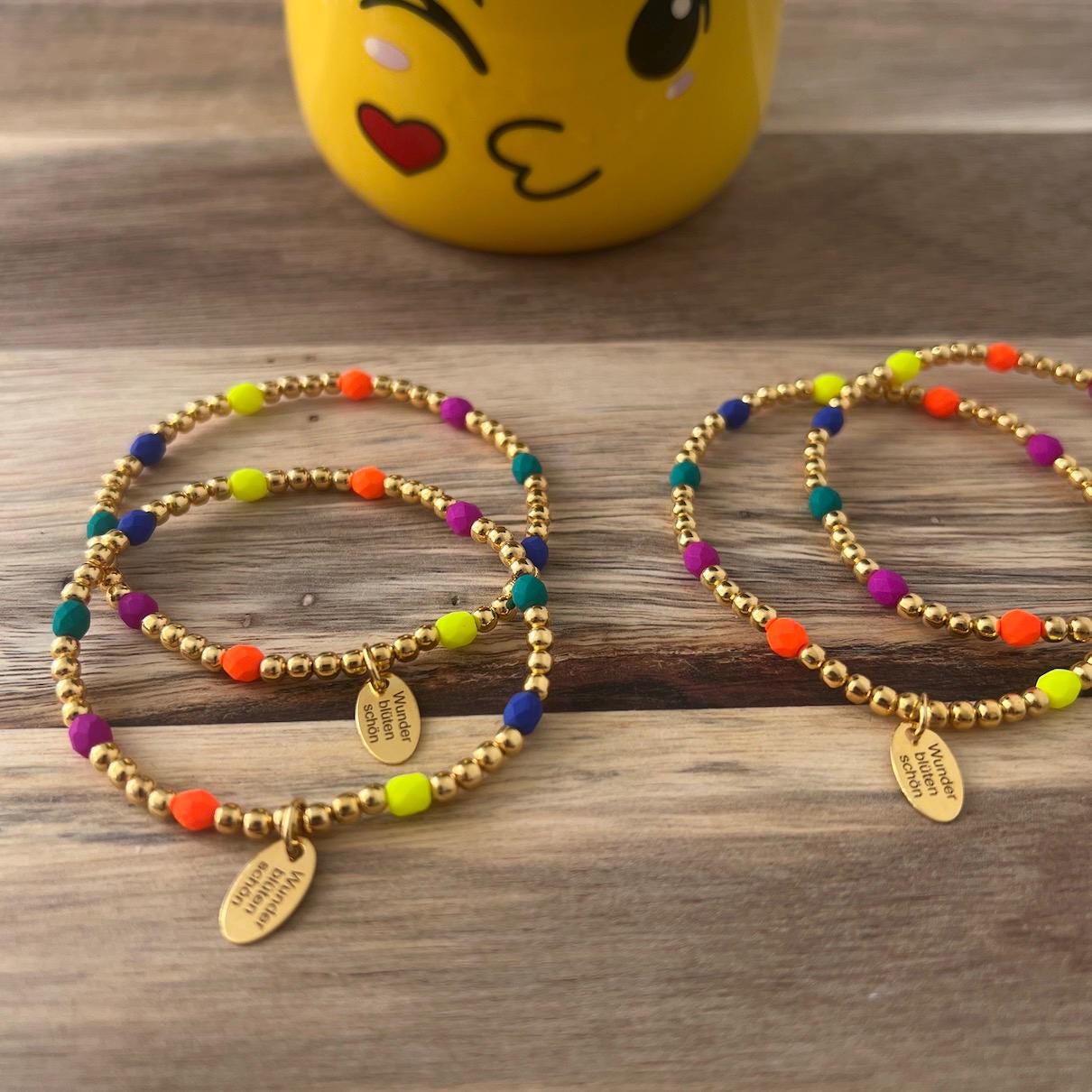 Armband "Neon Lights" aus 925er Sterlingsilber 24 Karat vergoldet