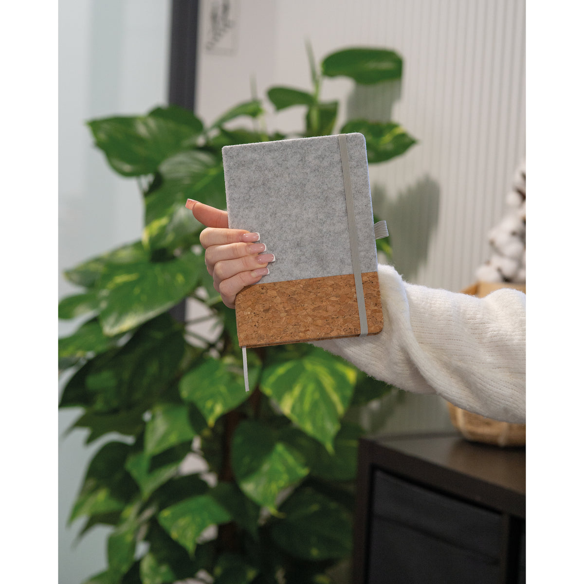 A5 Notizbuch mit Cover aus Kork und Filz TERESA
