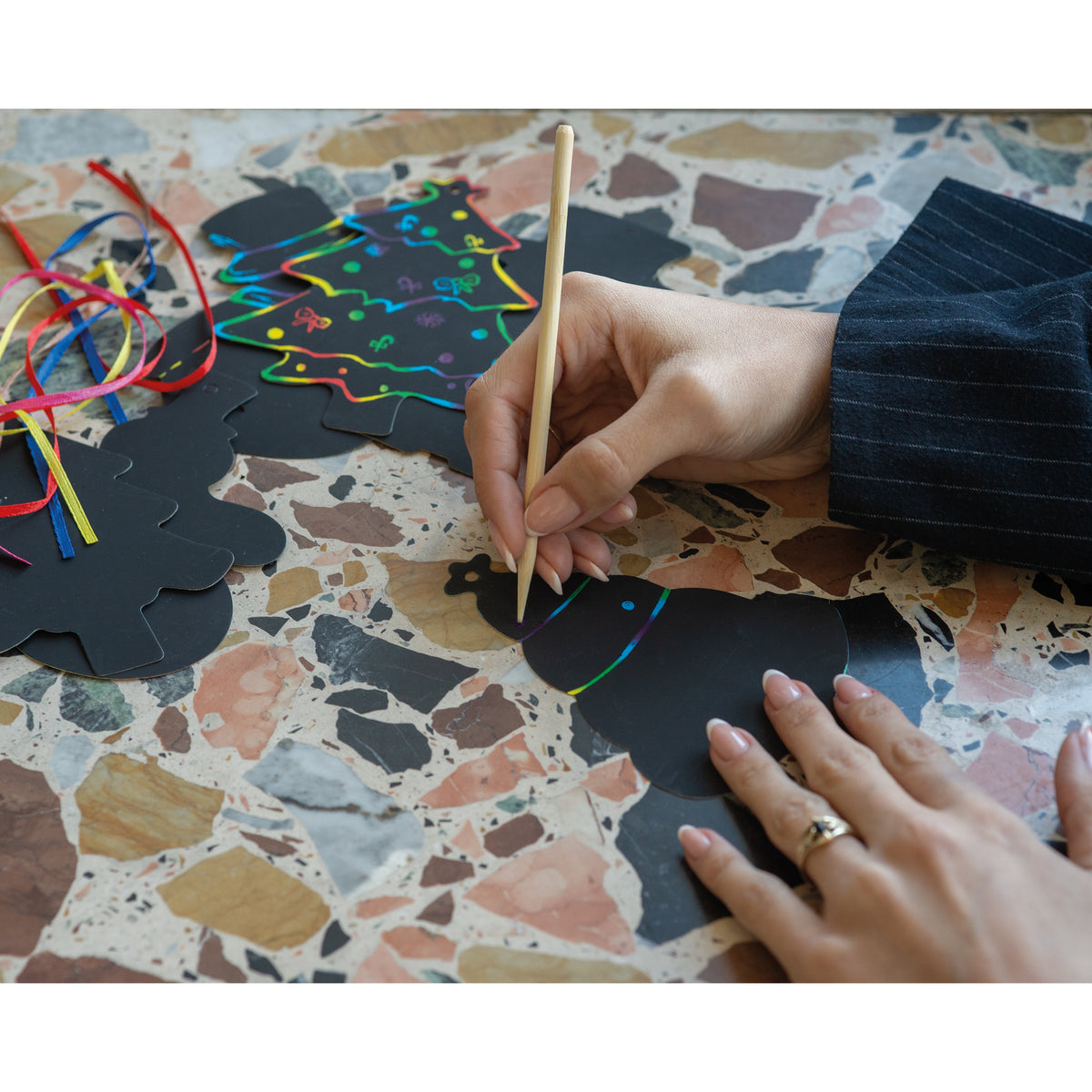 Kratzpapier Ornamente Set zum Aufhängen PROKOP