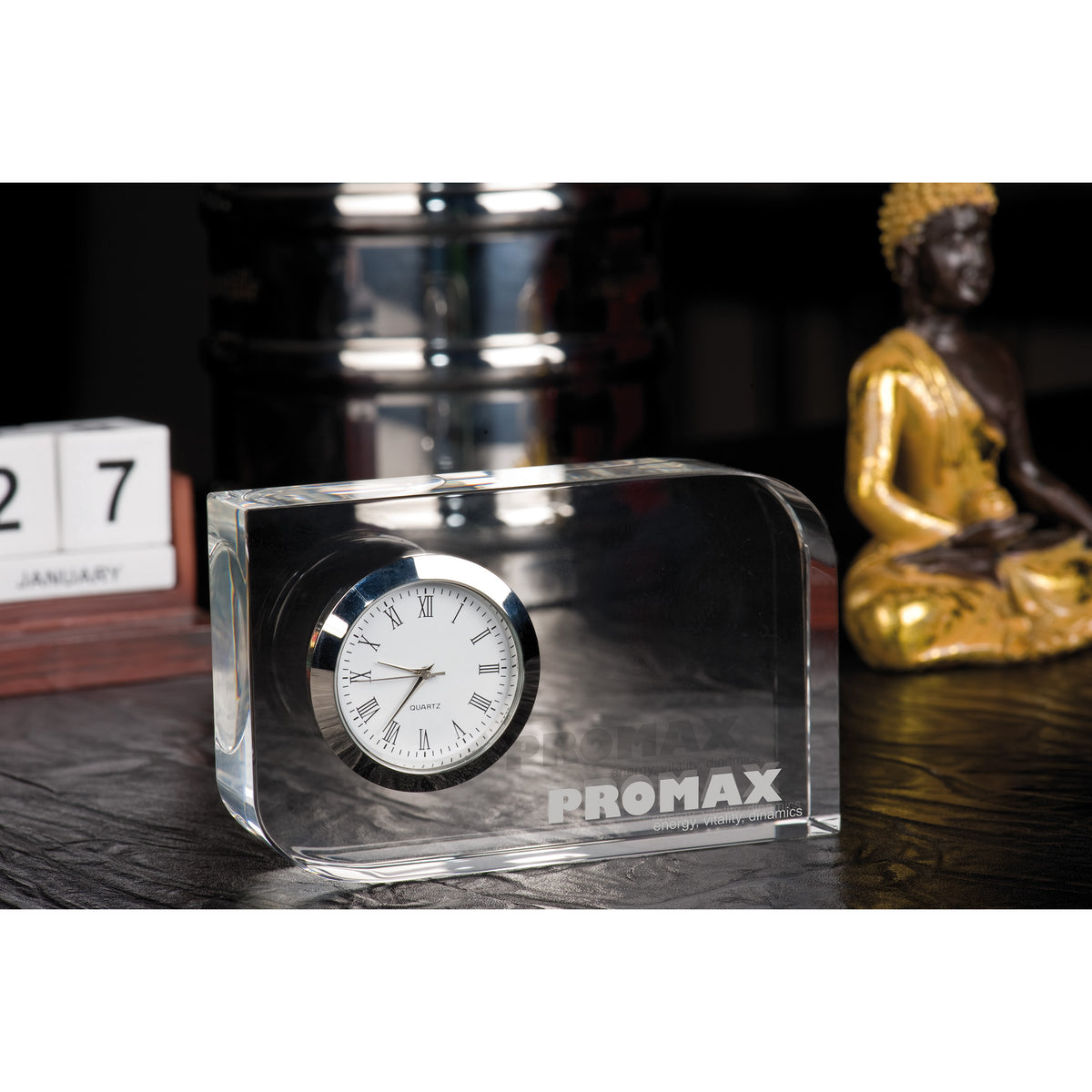 Glasblock mit Uhr GERALD