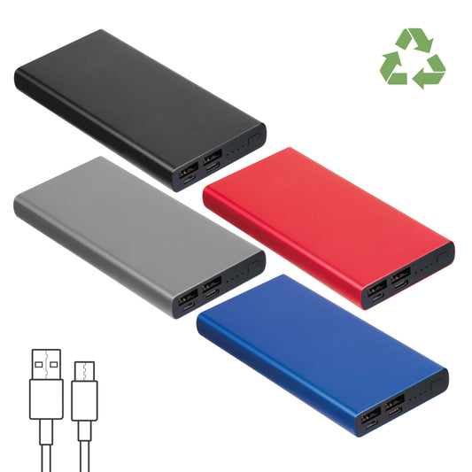 Powerbank aus recyceltem Aluminium 10.000 mAh GIORGIA