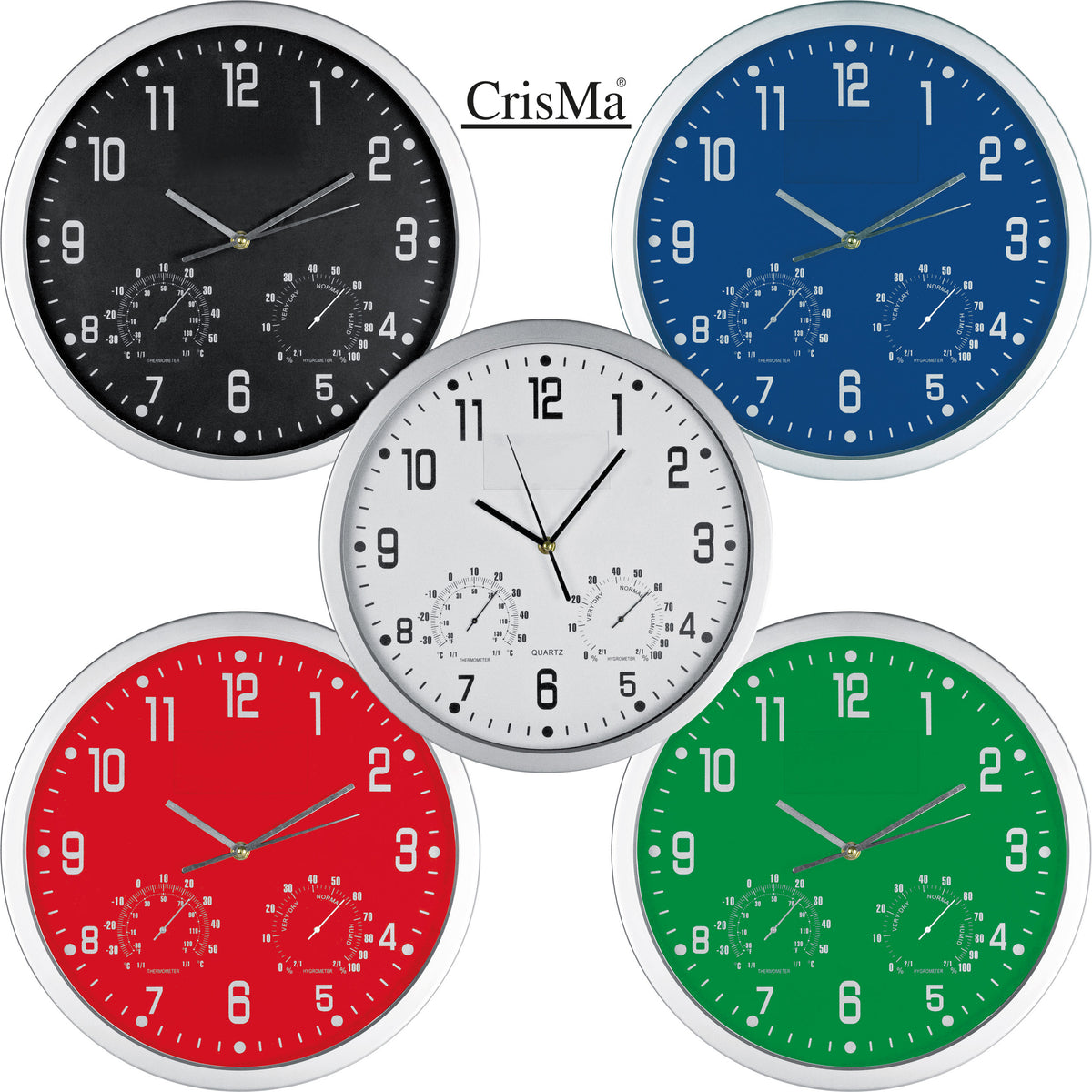 Wanduhr mit Hygro - und Thermometer MALCOLM