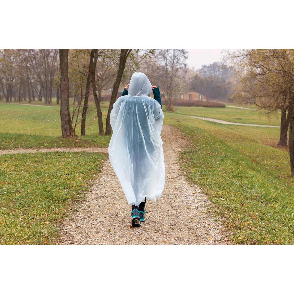 Regenponcho aus PLA in einer Tragetasche DAVIDE