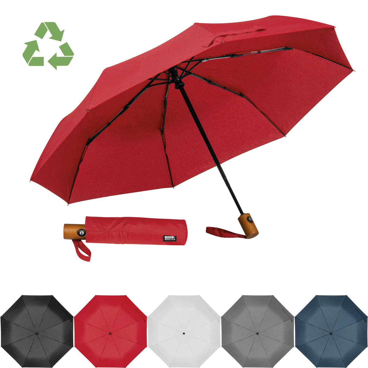 Regenschirm aus recyceltem Polyester MALWINA