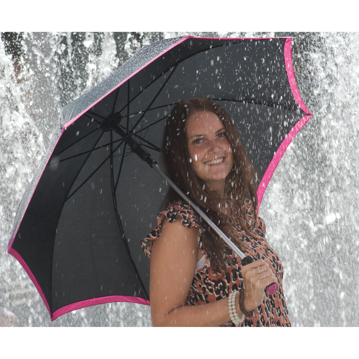 Automatik Regenschirm aus Pongee ANTONINA