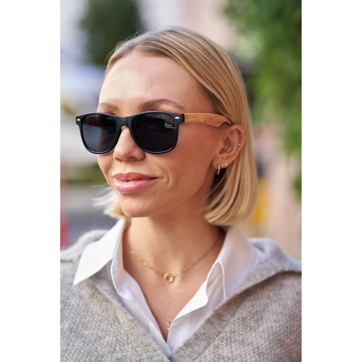 Sonnenbrille mit Bügeln in Bambusoptik GISELA