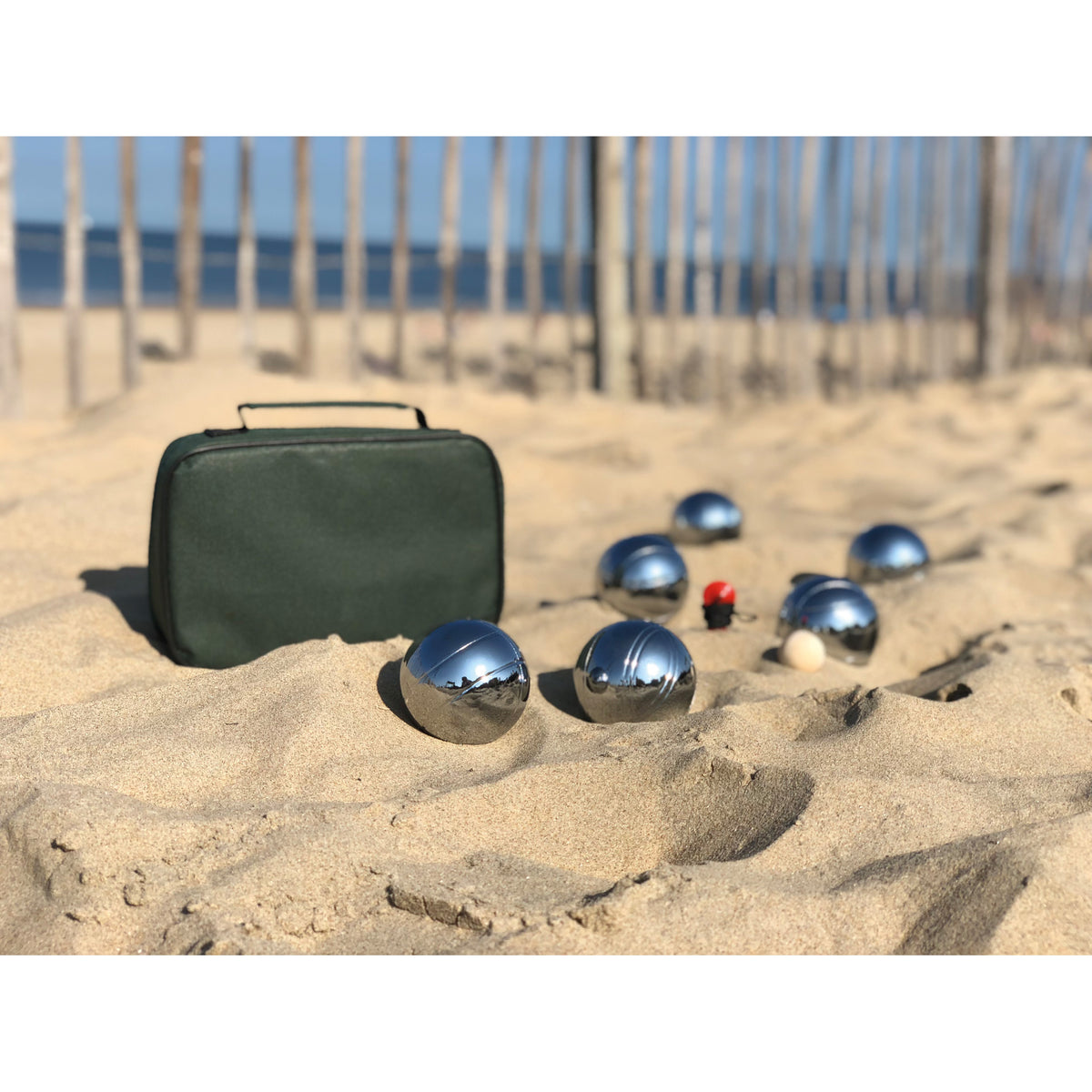 Boules Spiel mit 6 Metallkugeln MAY