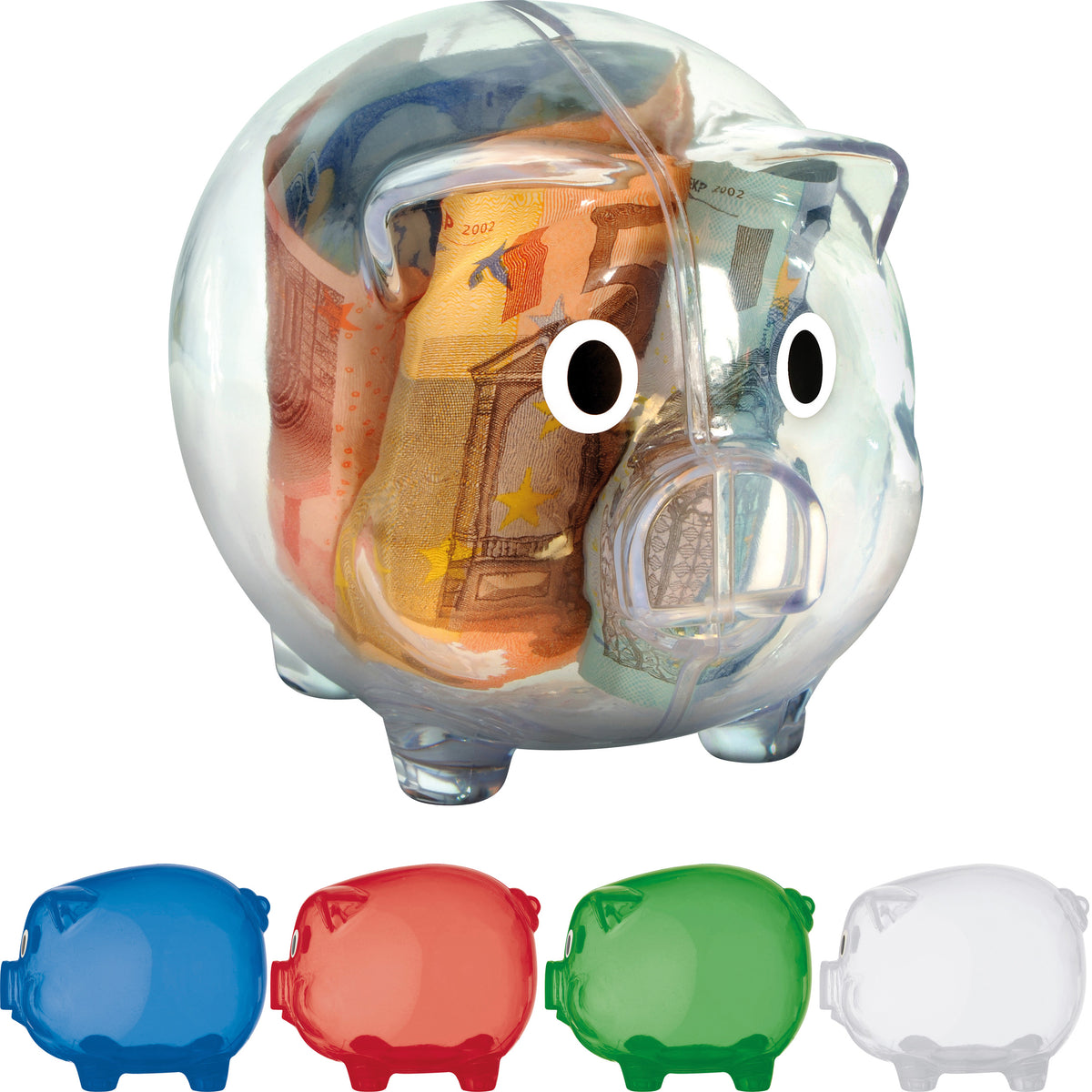 Transparentes Sparschwein TRUDY