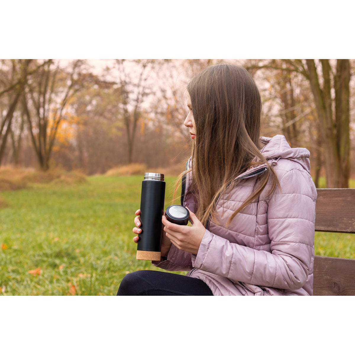 Vakuum Edelstahlflasche mit Teesieb, 450ml GREGORIO