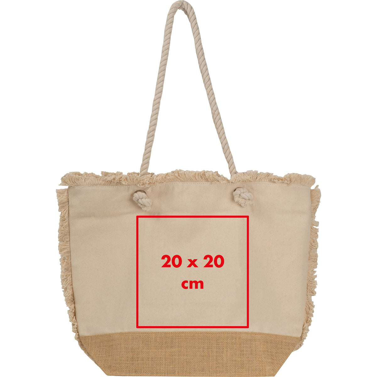 Strandtasche mit Juteboden und Fransen RICARDA