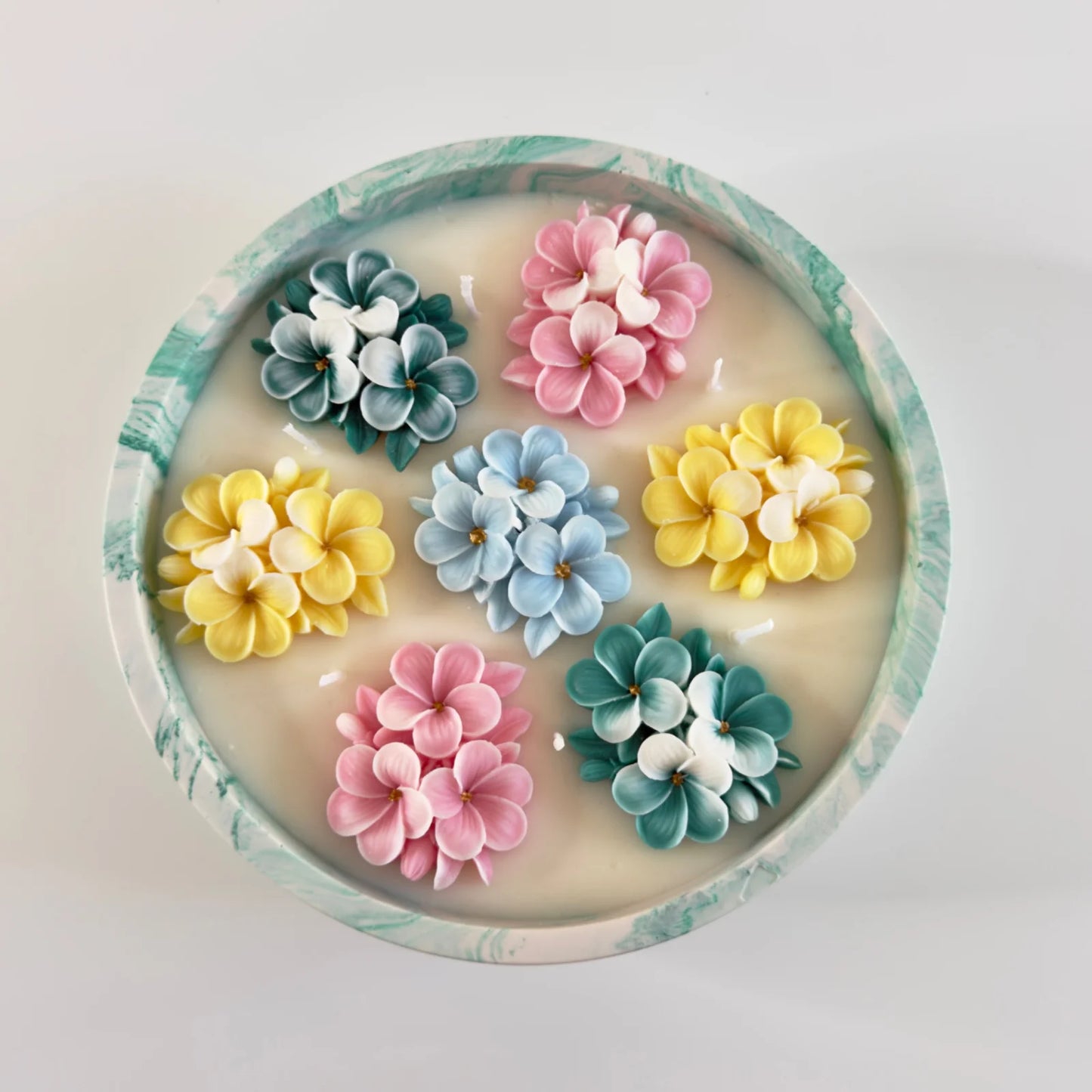 XXL Blumen Duftkerze "La vie est belle"