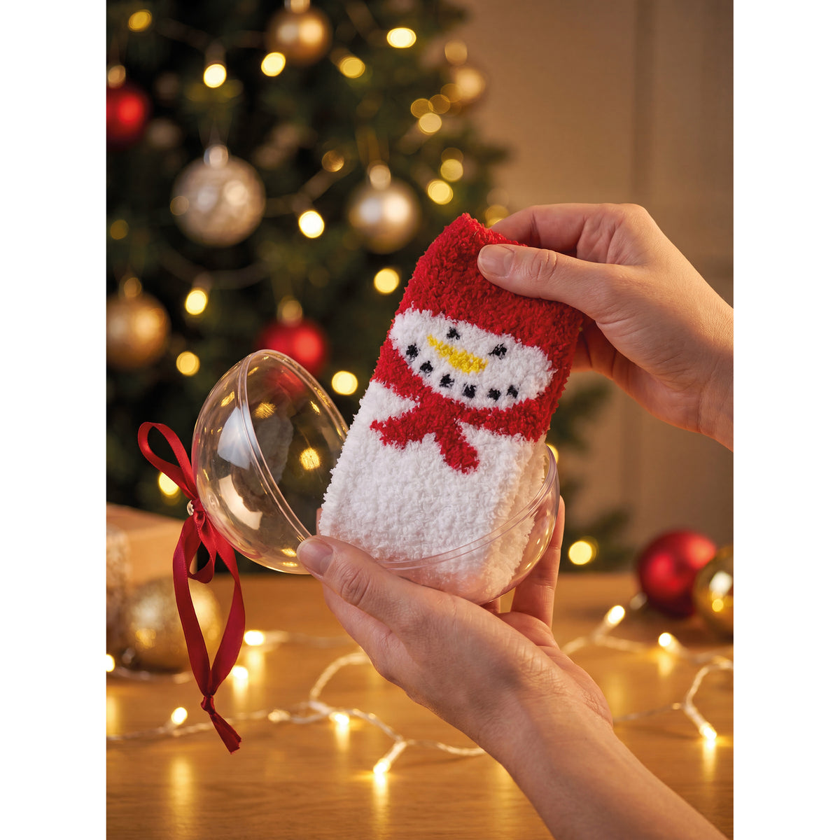 Weihnachtssocken in Kugel OLAF
