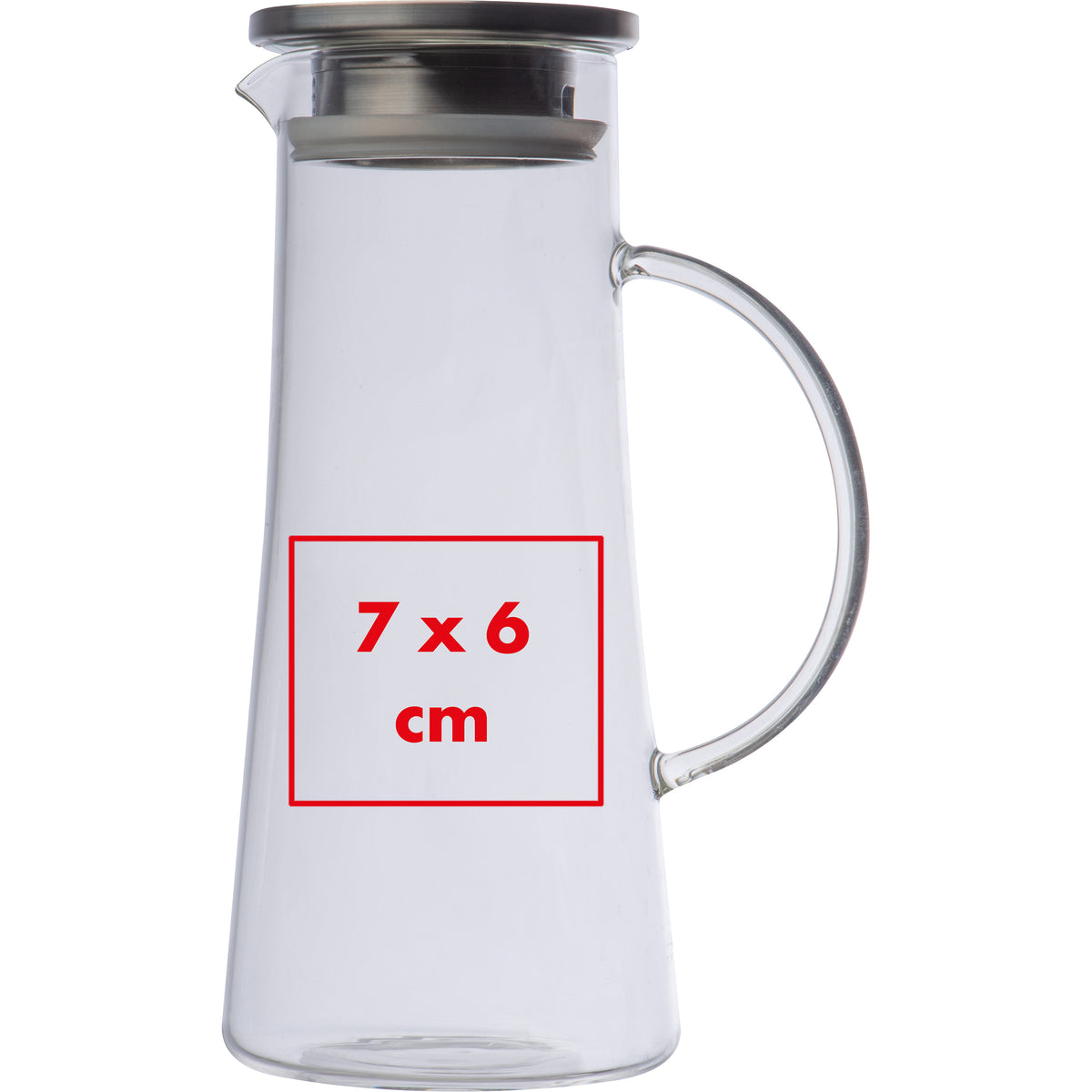 Glaskaraffe mit Edelstahldeckel, 1.350ml ELLIOTT