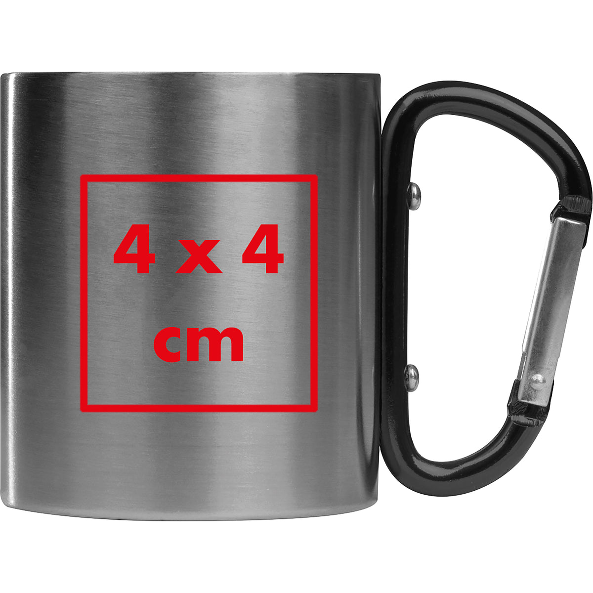 Tasse aus Metall mit Karabinerhaken, 200ml ANGELICA