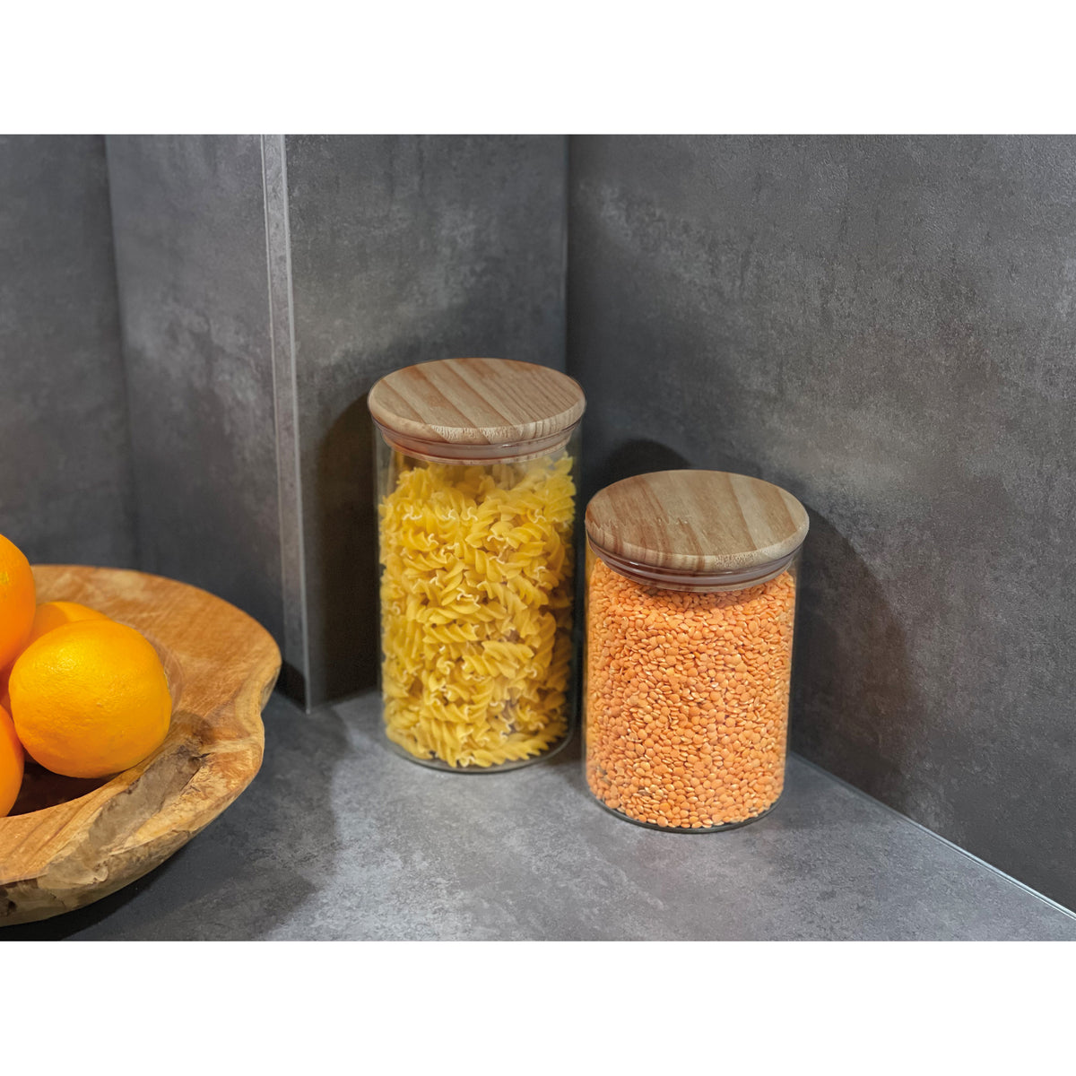 Dose aus Borosilikatglas mit Bambusdeckel, 700ml TYMON