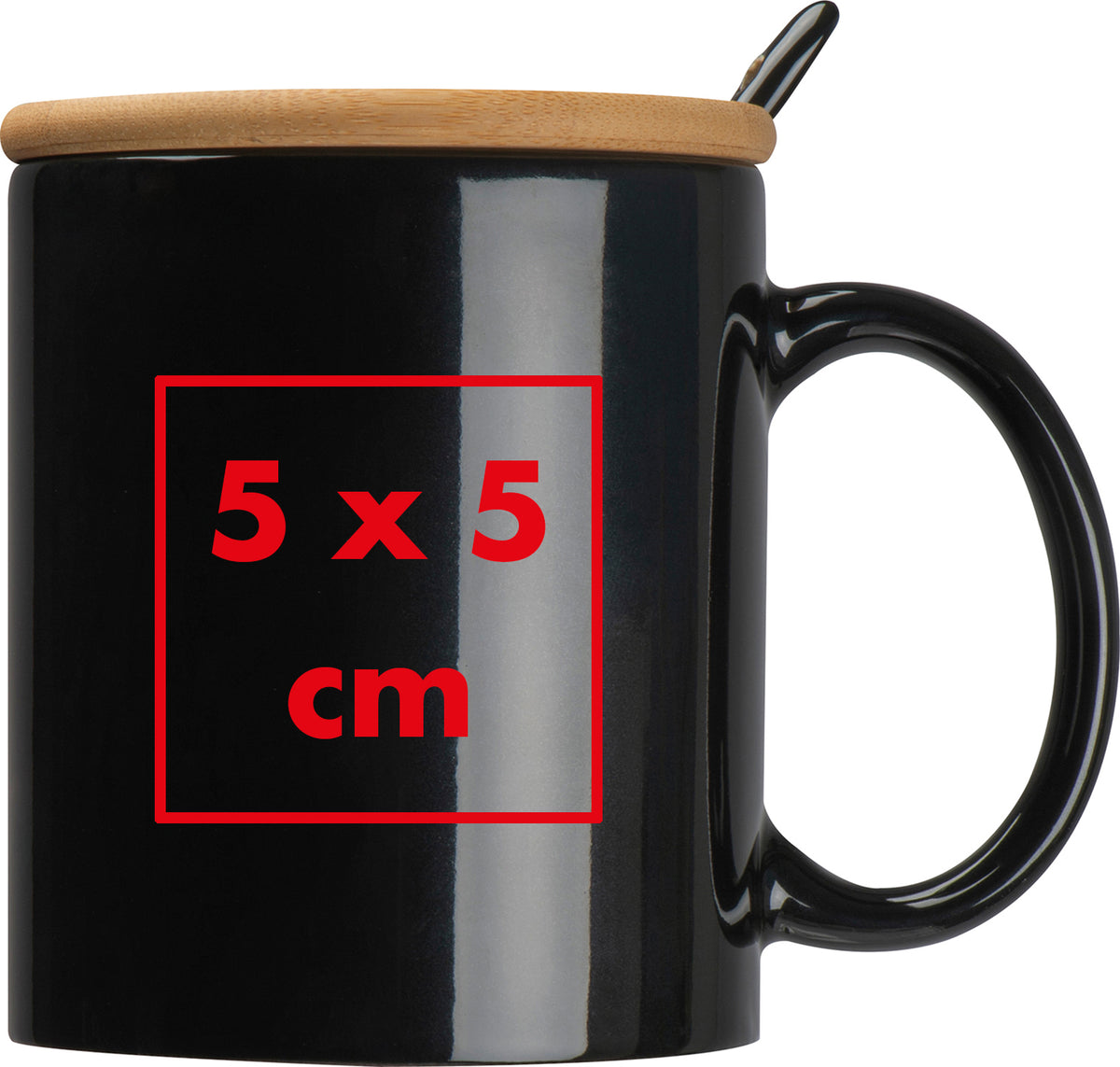 Keramiktasse mit Löffel und Bambusdeckel LOTHAR