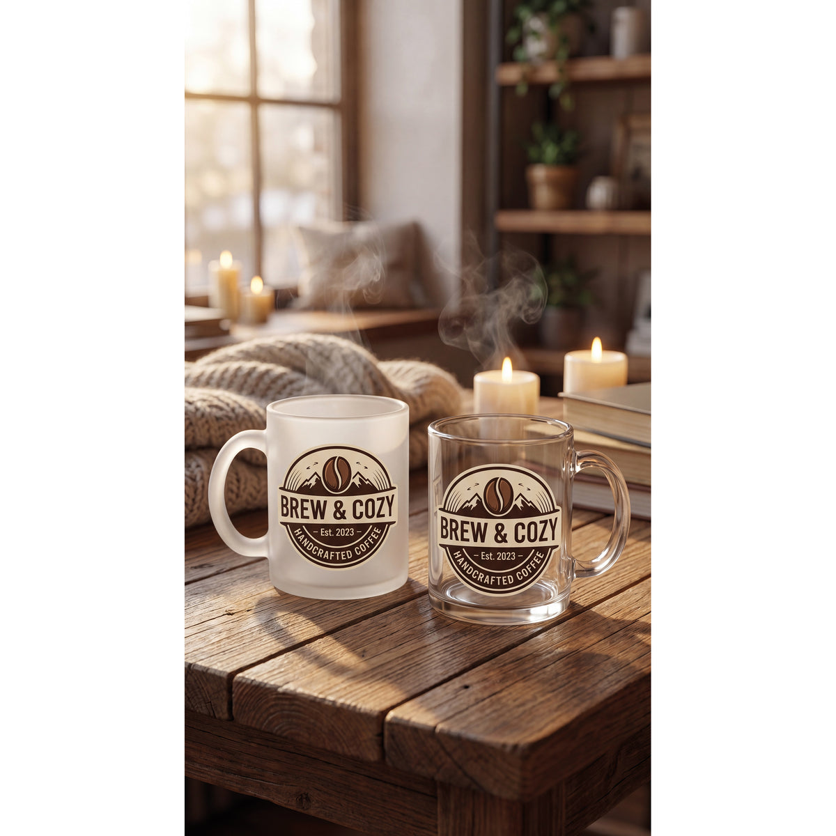 Sublimationstasse aus gefrostetem Glas LEA