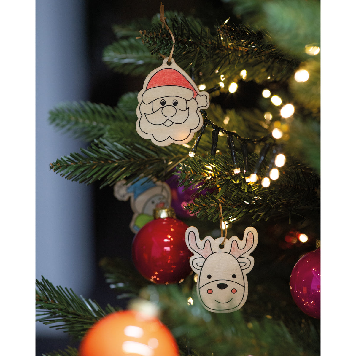 Ausmalbare Christbaumanhänger PABLO