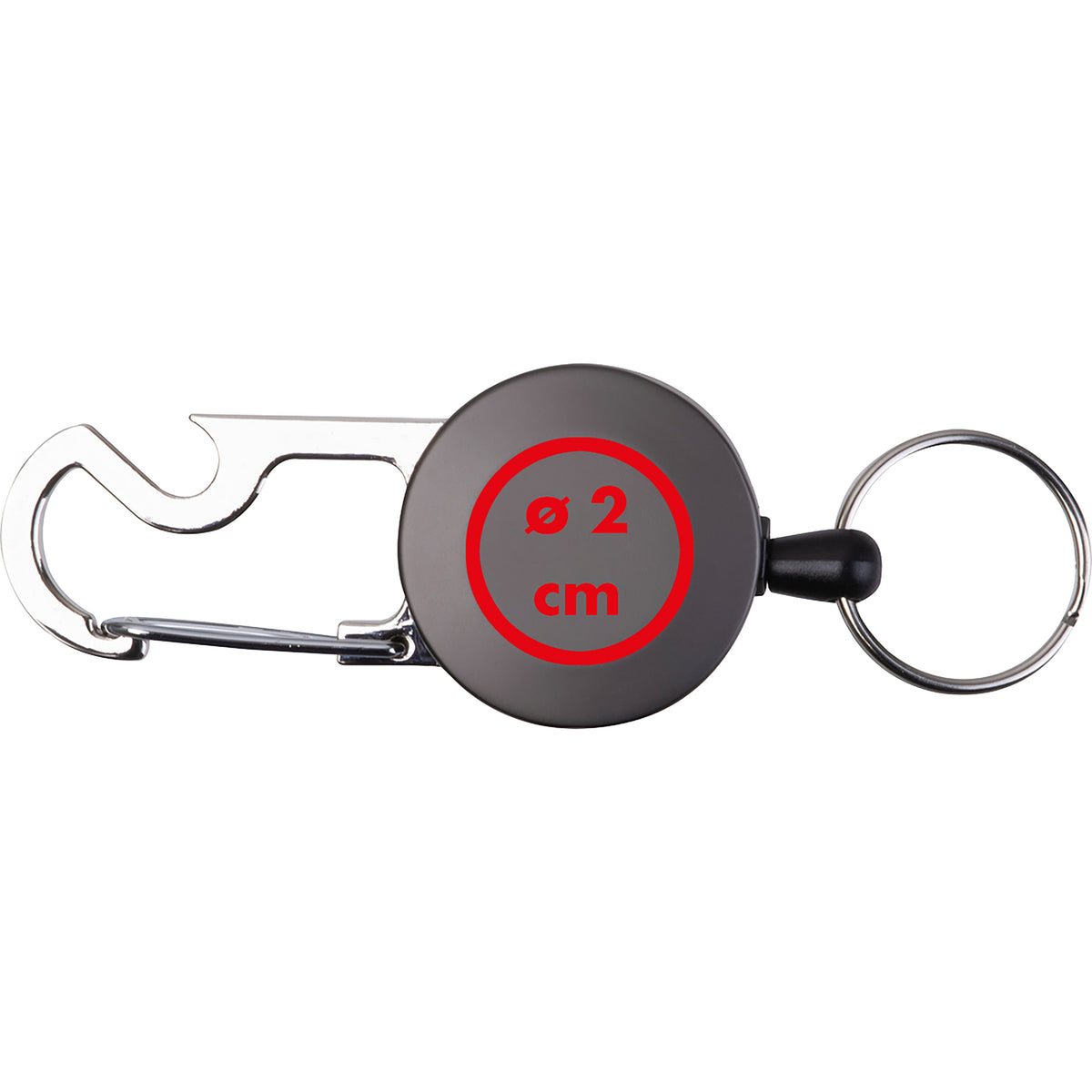 Ausziehbarer Schlüsselanhänger mit Karabiner aus Metall PEGGY
