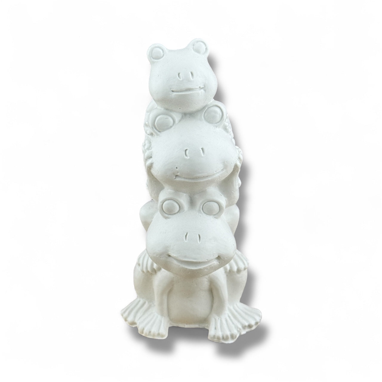Frösche Deko Figur Weiß - aus Keracraft gegossen