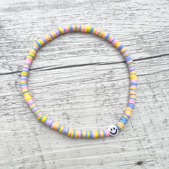 Fußkettchen "Smiley Pastell" aus Katsukiperlen