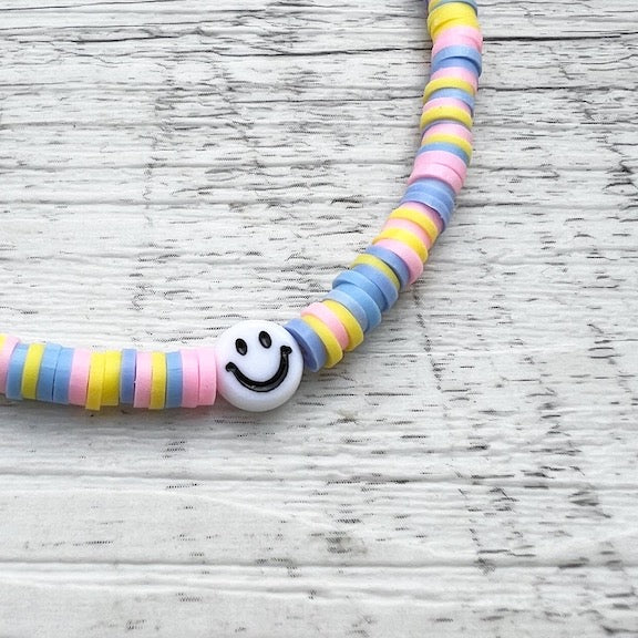Fußkettchen "Smiley Pastell" aus Katsukiperlen
