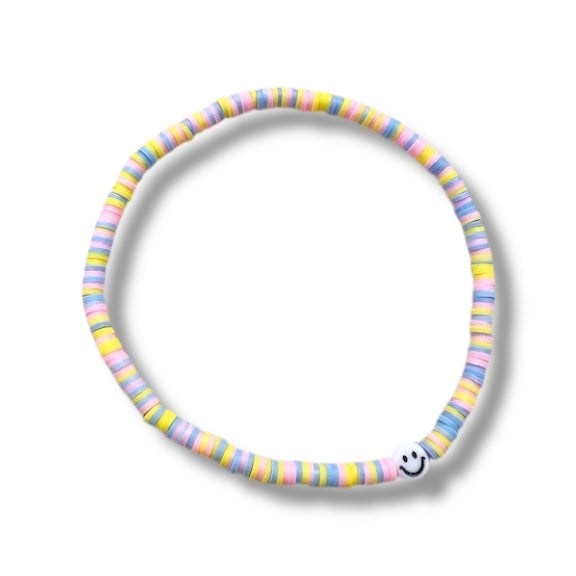 Fußkettchen "Smiley Pastell" aus Katsukiperlen