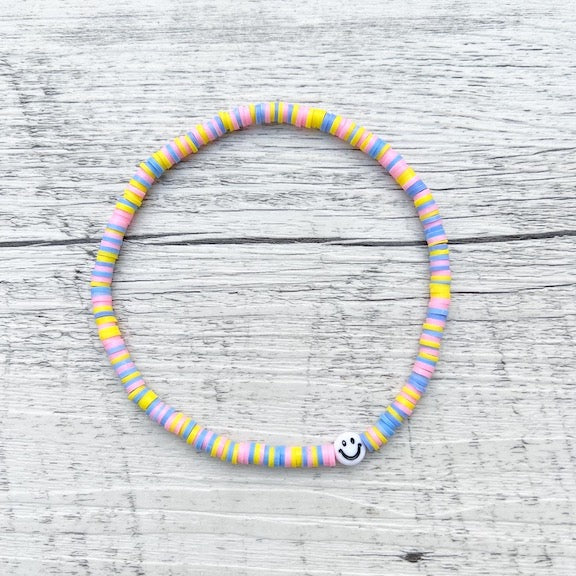 Fußkettchen "Smiley Pastell" aus Katsukiperlen