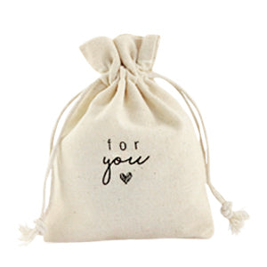 Leinen Schmuck Beutel "For you" für Armbänder, Halsketten oder Ohrringe