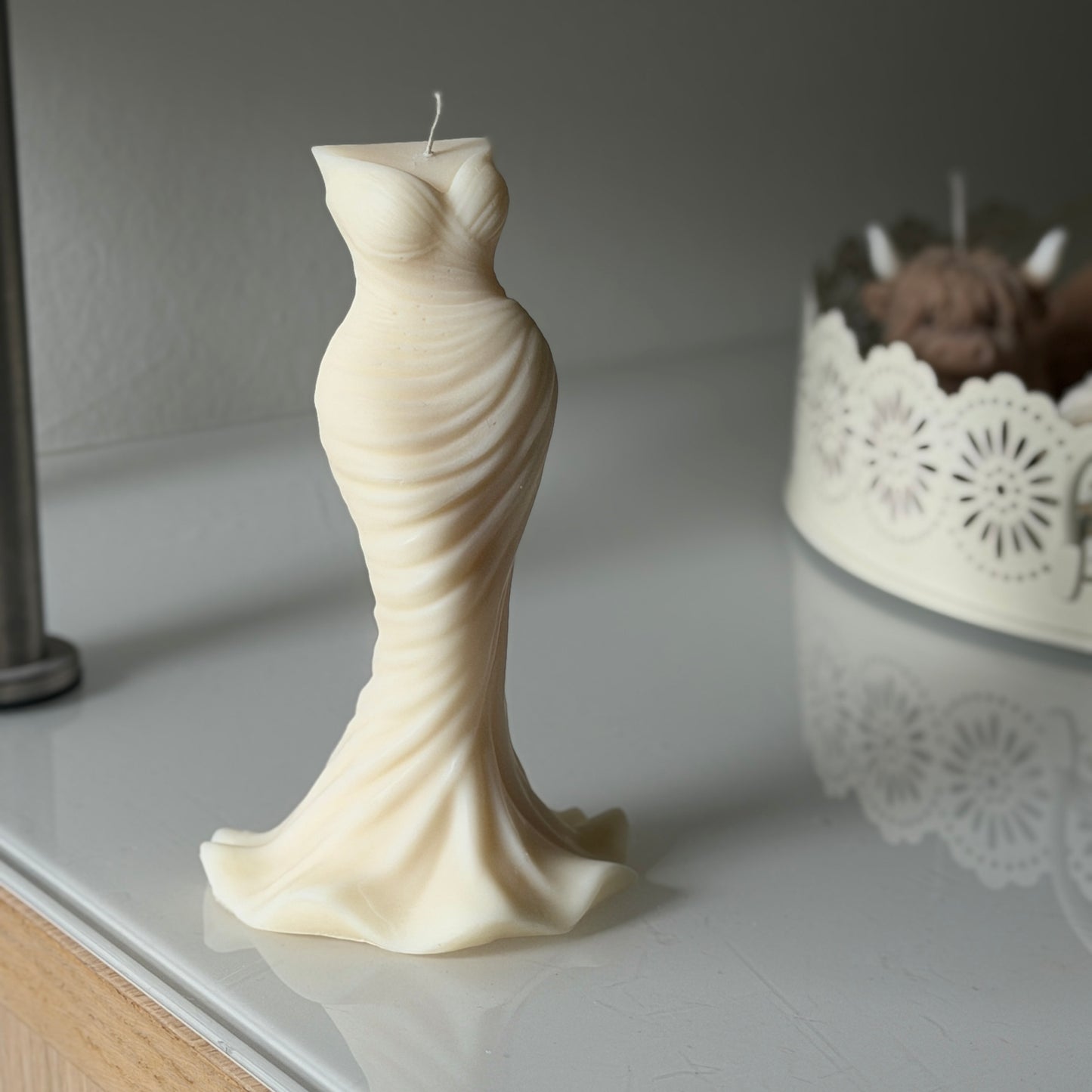 Brautkleid Kerze aus Sojawachs