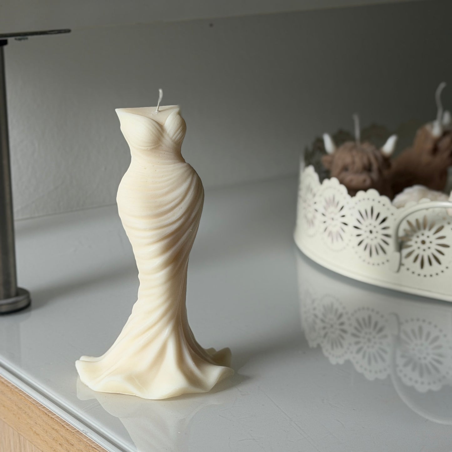 Brautkleid Kerze aus Sojawachs