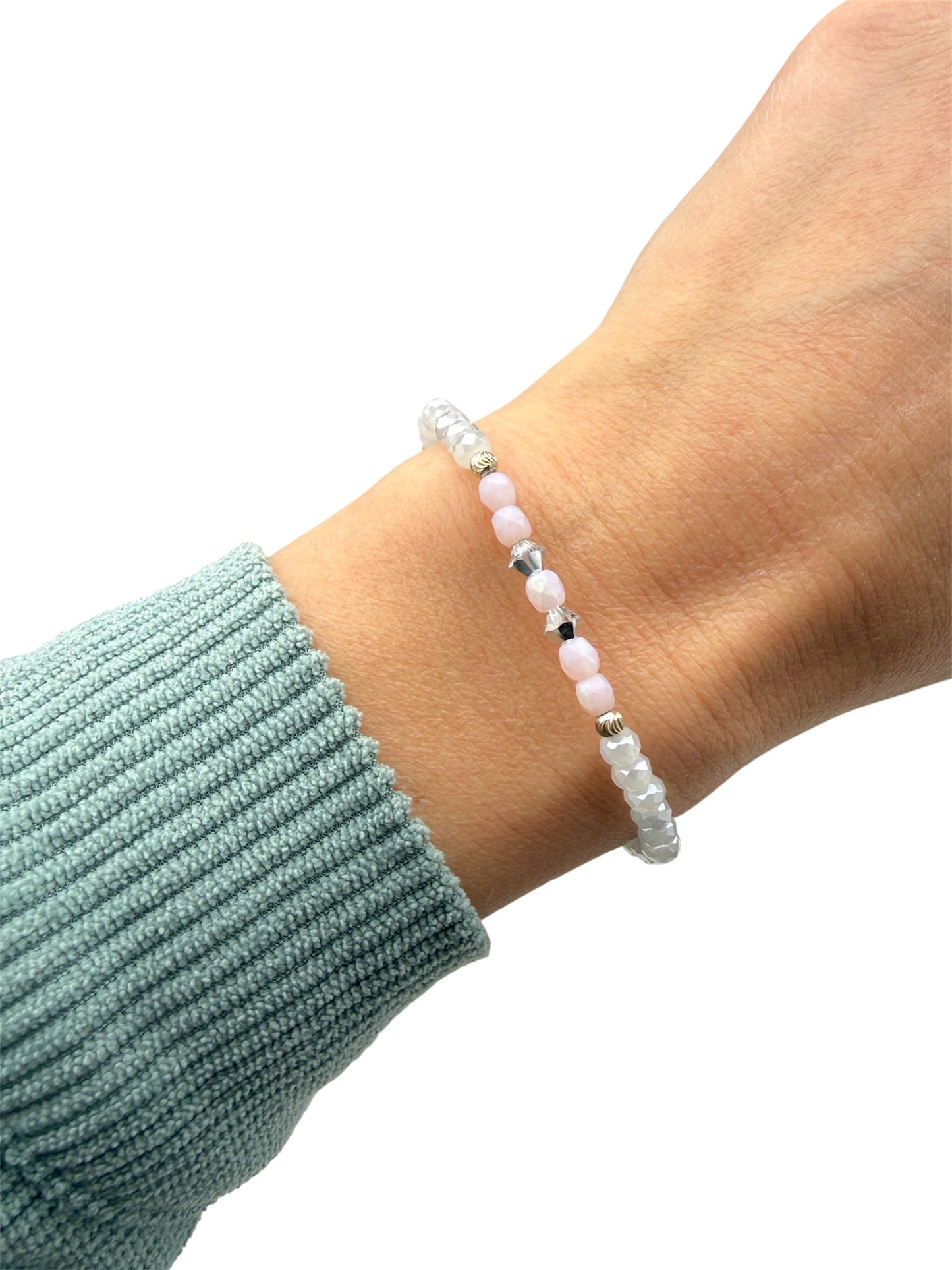 Armband "Sweet Glamour" 925er Sterlingsilber in Rosa und Grau