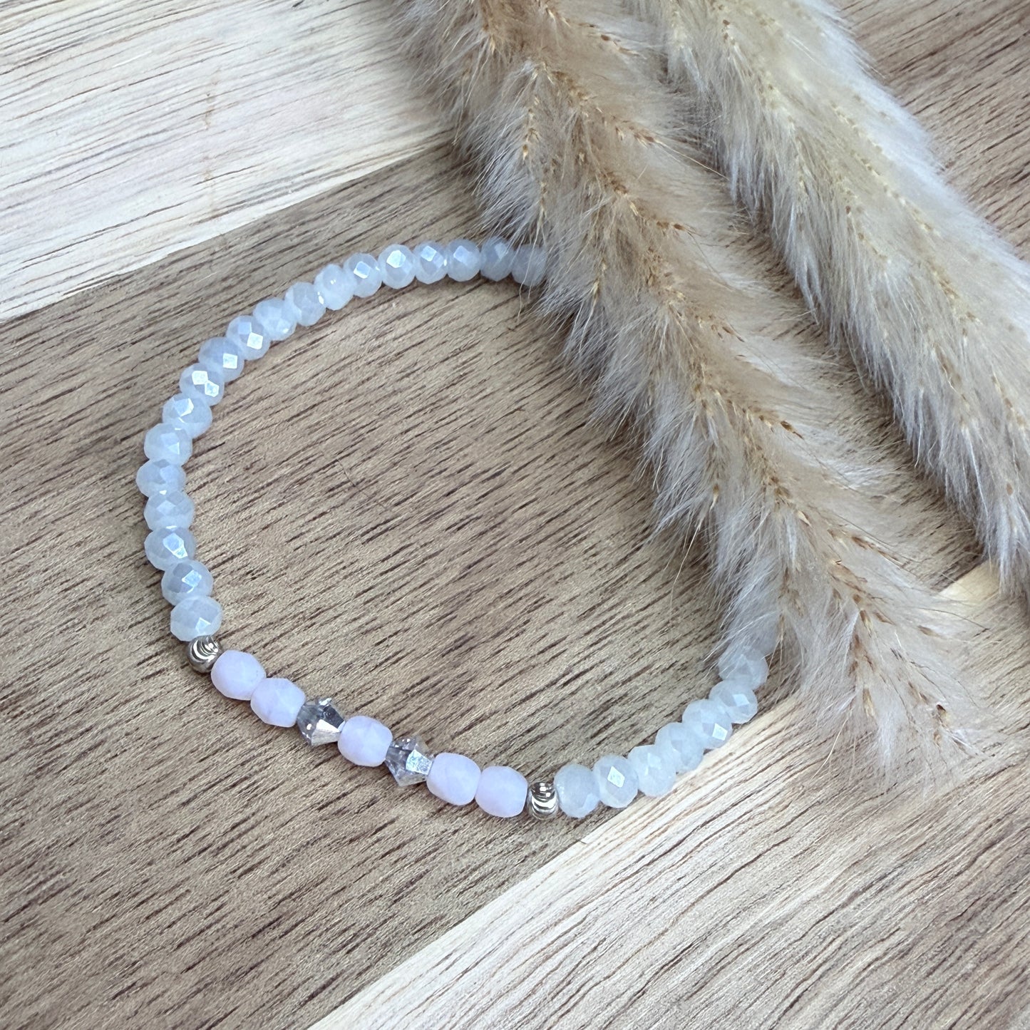Armband "Sweet Glamour" 925er Sterlingsilber in Rosa und Grau
