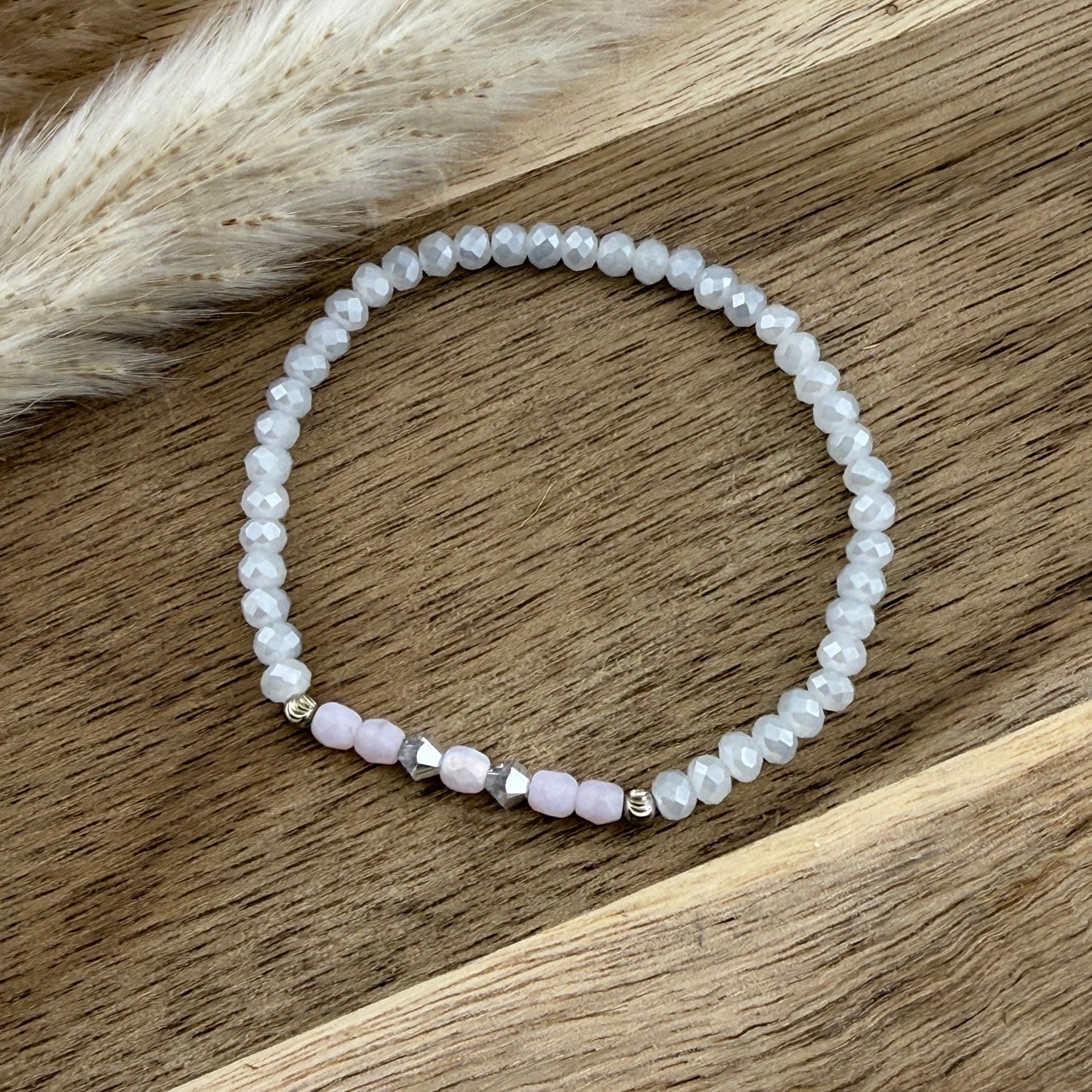 Armband "Sweet Glamour" 925er Sterlingsilber in Rosa und Grau