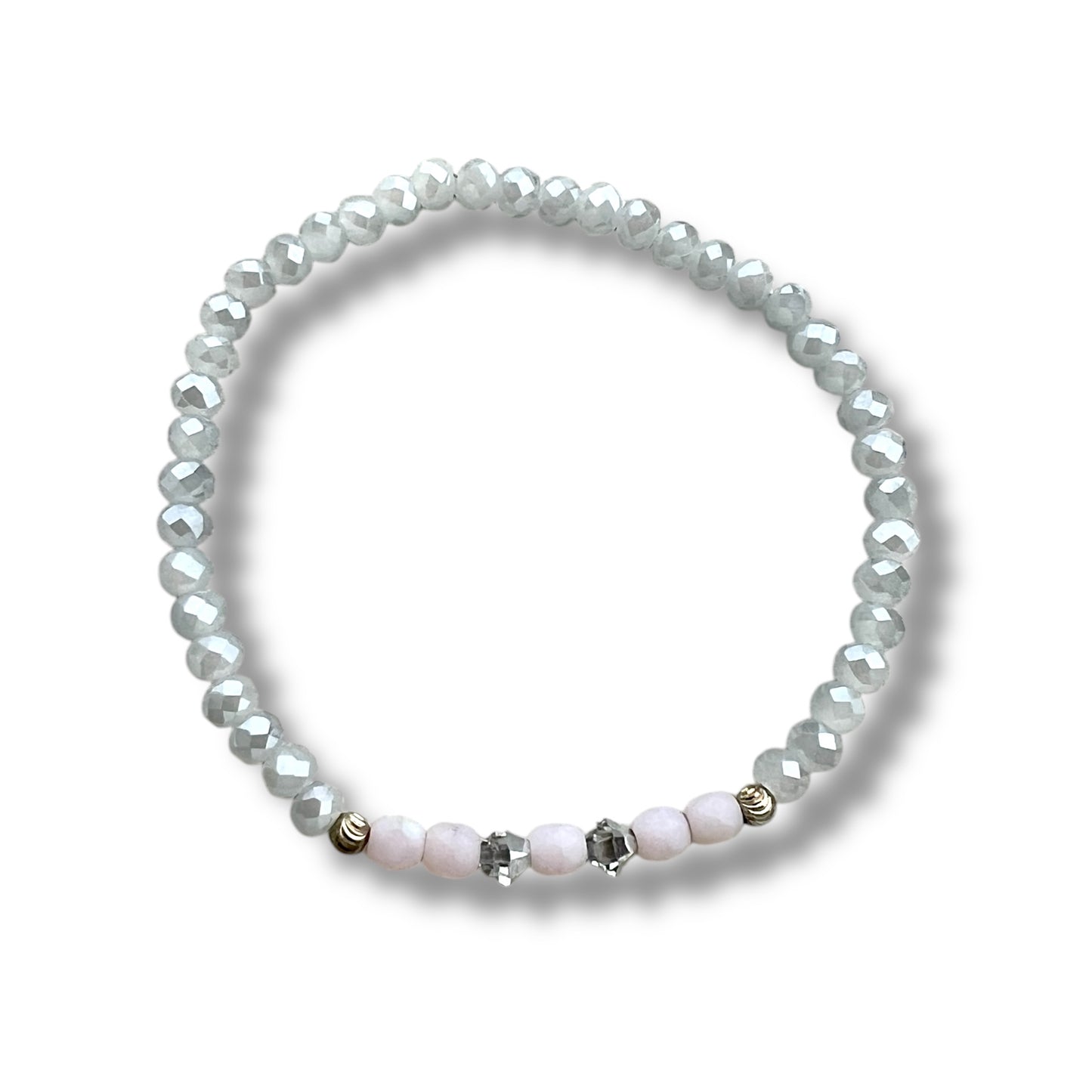Armband "Sweet Glamour" 925er Sterlingsilber in Rosa und Grau