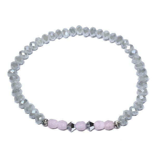 Armband "Sweet Glamour" 925er Sterlingsilber in Rosa und Grau