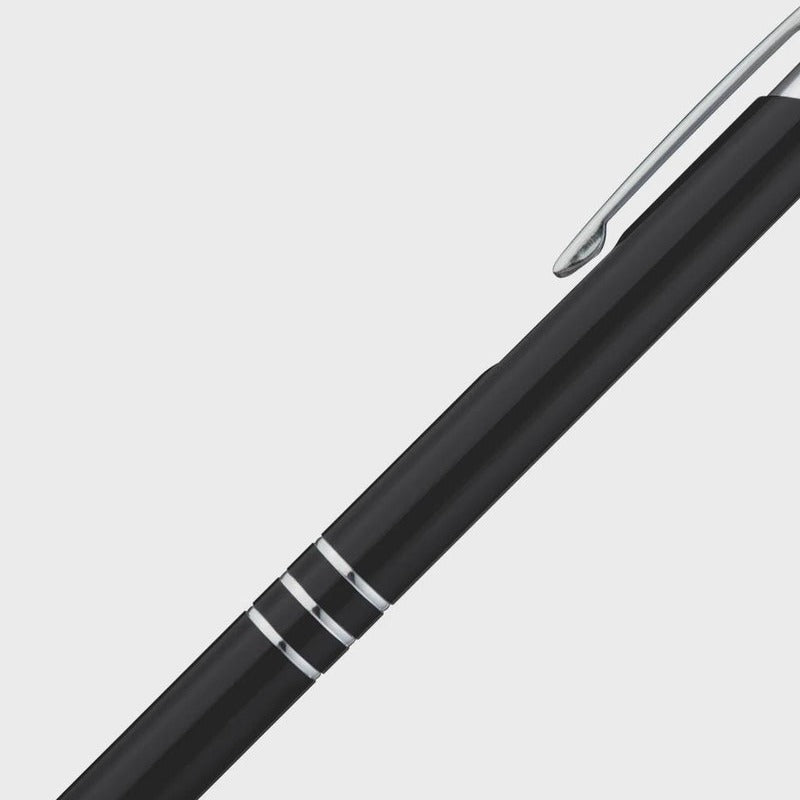 Metallic Kugelschreiber graviert Schwarz