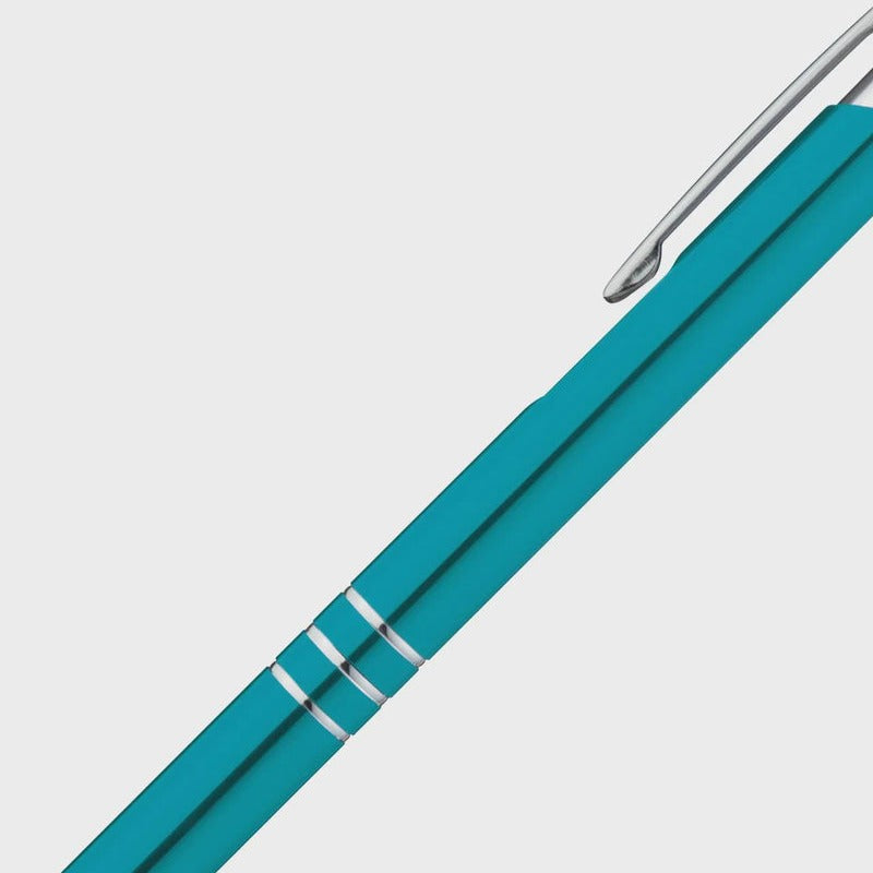 Metallic Kugelschreiber graviert Türkis