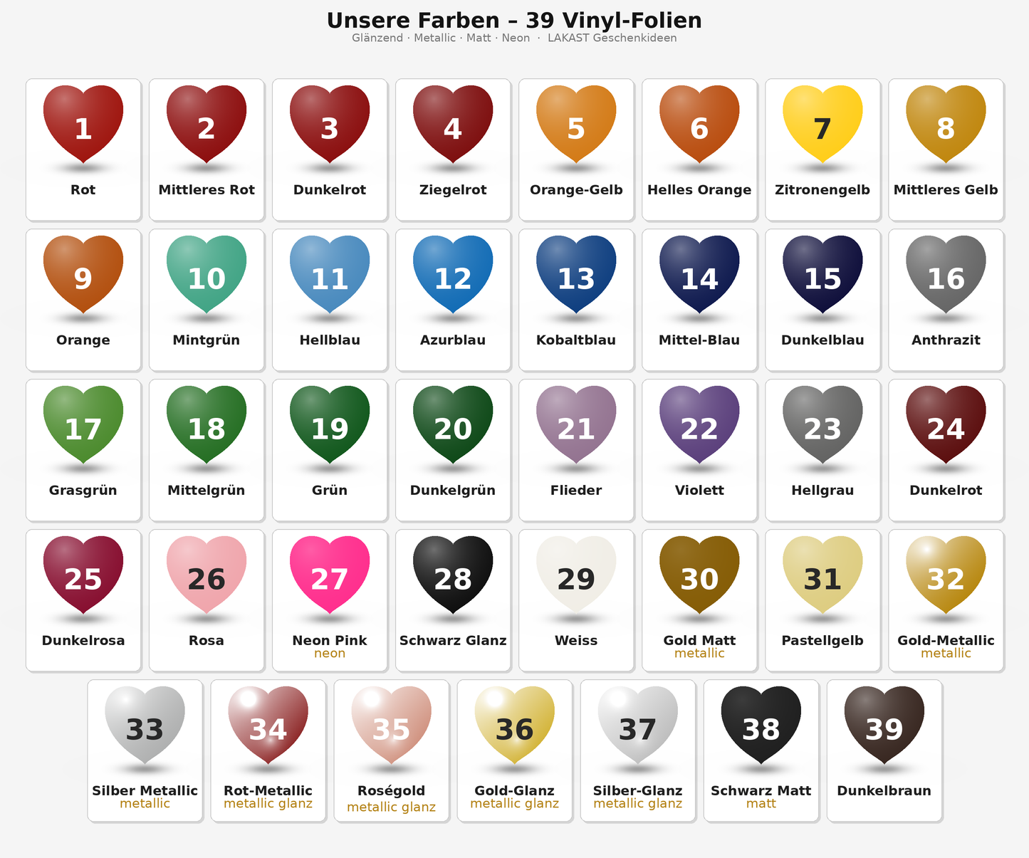 12 Smiley Sticker - aus Vinyl - 39 verschiedene Farben