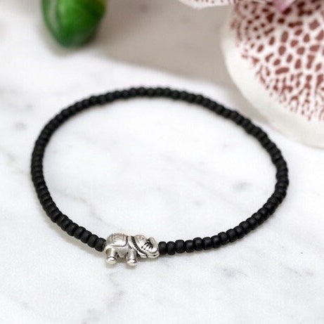 Armband Elefant in Schwarz Gold