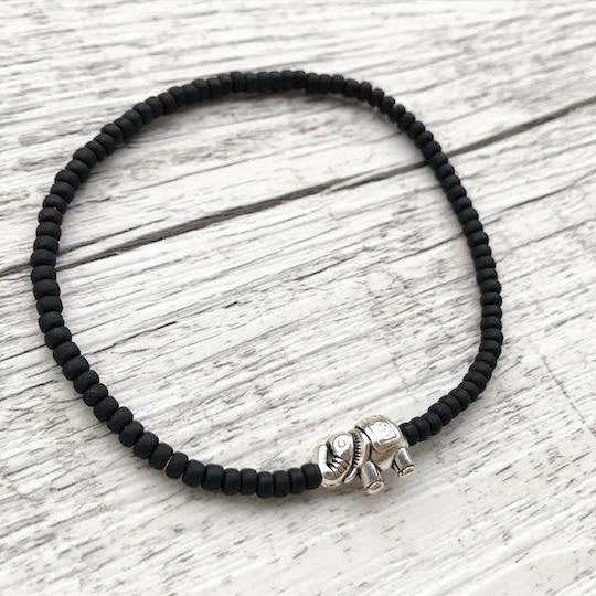 Armband Elefant in Schwarz Gold