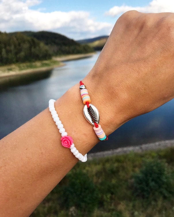 Armband "Pearly Rose" aus Glasperlen