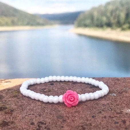 Armband "Pearly Rose" aus Glasperlen