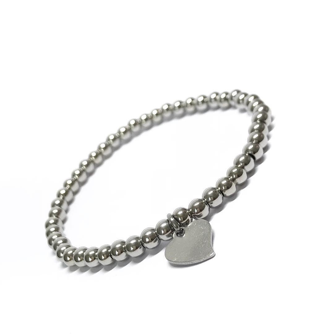 Personalisiertes Armband "Be My Valentine" aus Edelstahl mit Herz Anhänger